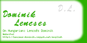 dominik lencses business card