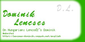 dominik lencses business card